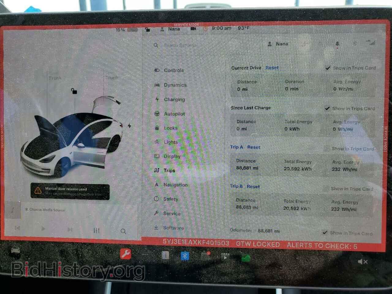2019 TESLA MODEL 3 - VIN: 5YJ3E1EAXKF401503 - Фото 9