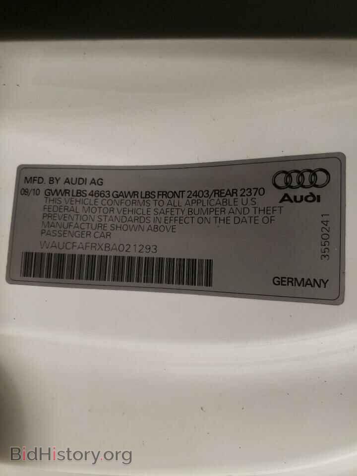 2011 AUDI A5 - VIN: WAUCFAFRXBA021293 - Фото 10