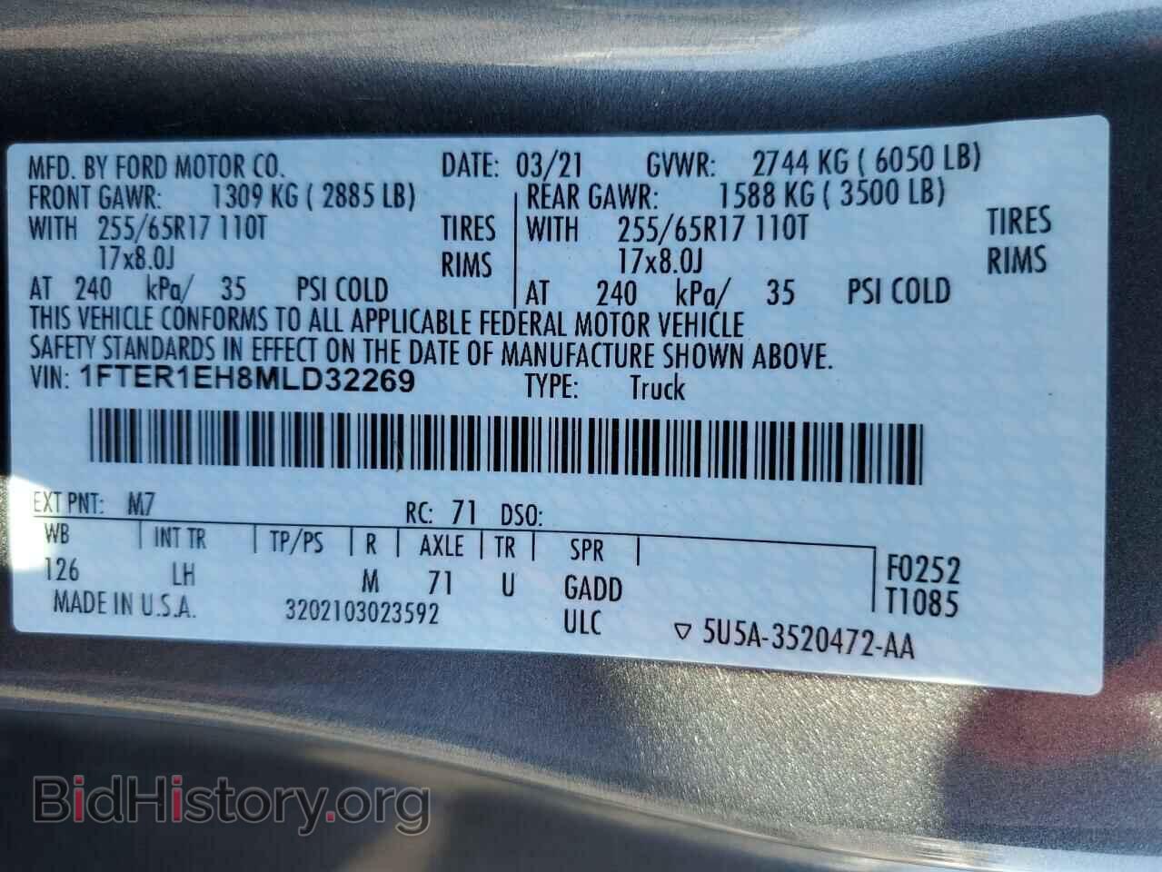 2021 FORD RANGER - VIN: 1FTER1EH8MLD32269 - Фото 10