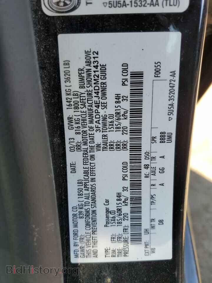 2013 FORD FIESTA - VIN: 3FADP4EJ4DM214312 - Фото 10