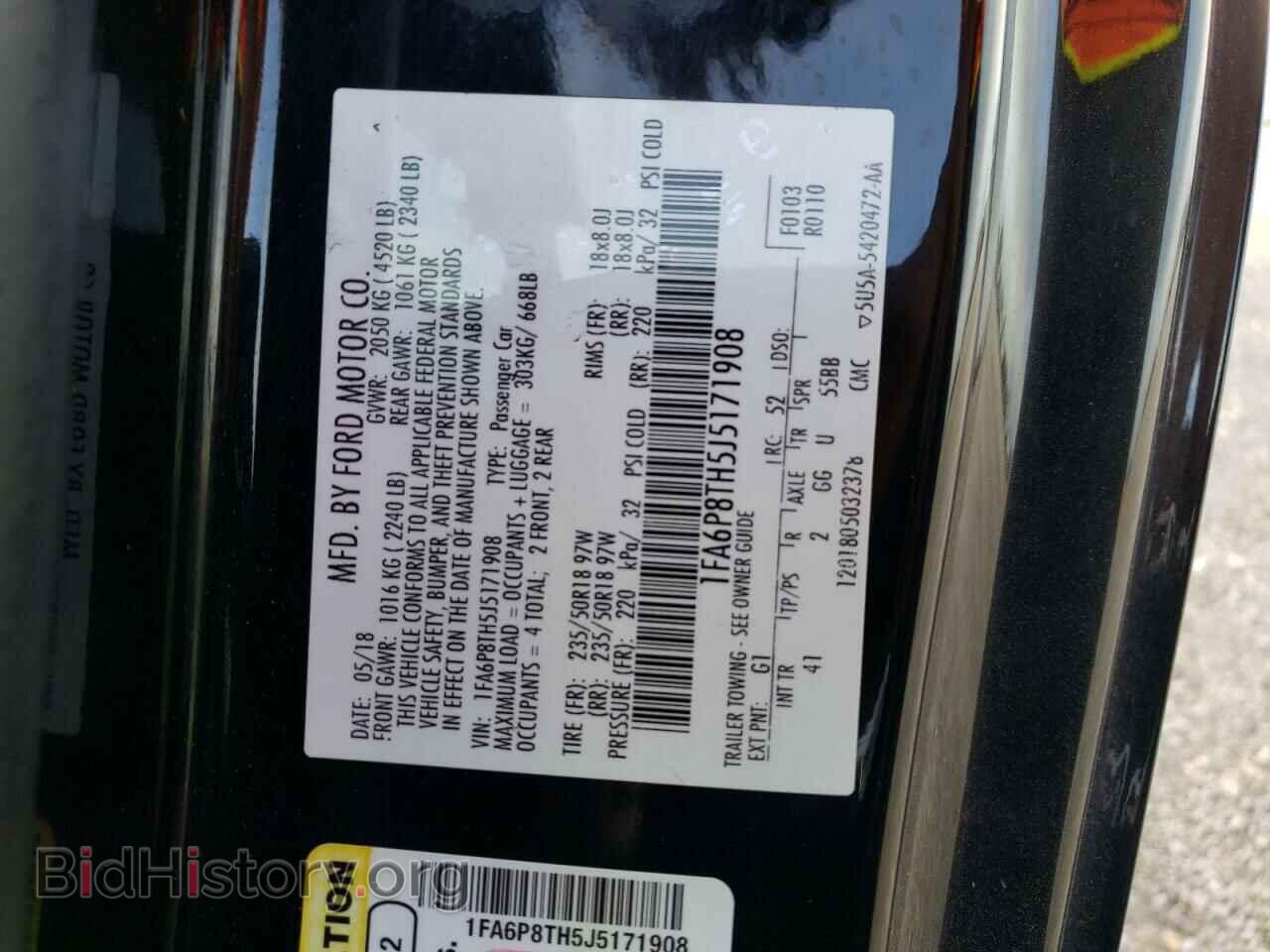 2018 FORD ALL Models - VIN: 1FA6P8TH5J5171908 - Photo 12