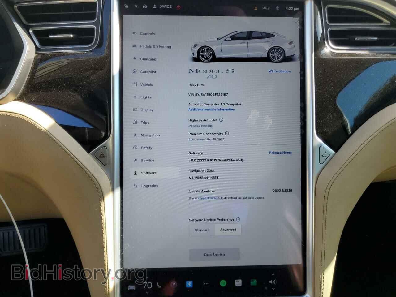 2016 TESLA MODEL S - VIN: 5YJSA1E10GF125167 - Photo 9
