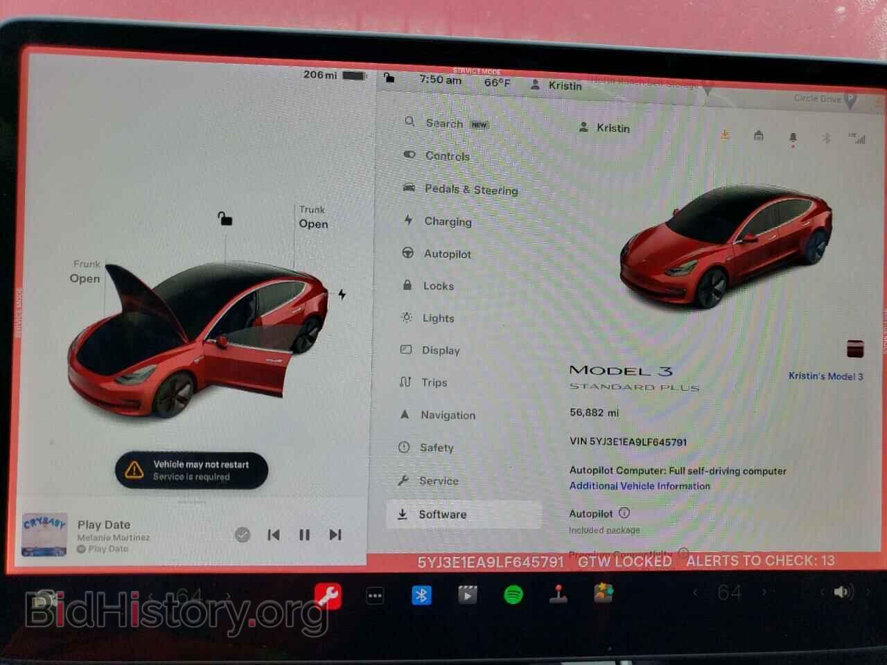 2020 TESLA MODEL 3 - VIN: 5YJ3E1EA9LF645791 - Фото 9