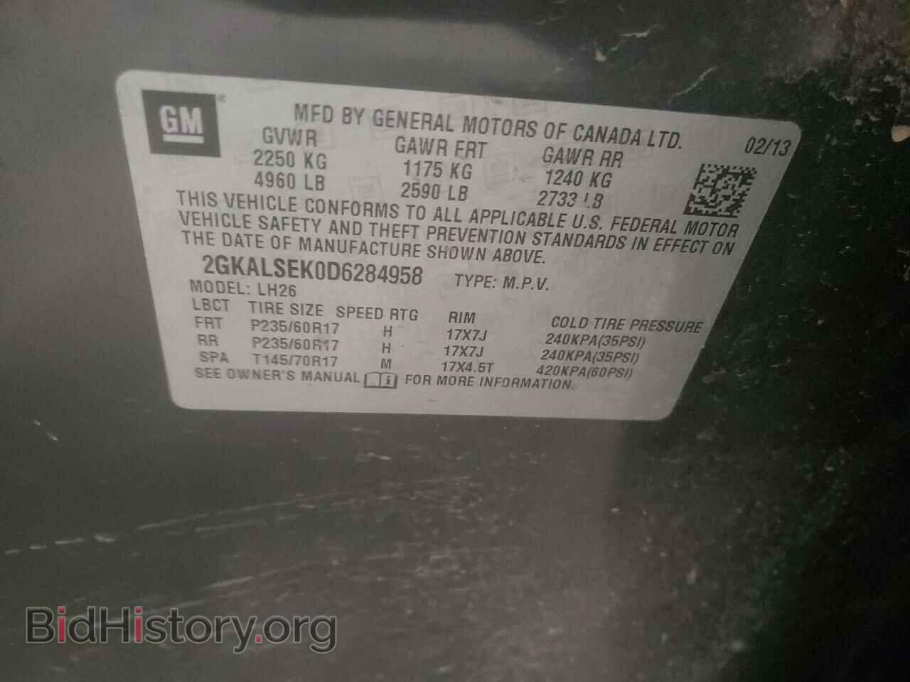2013 GMC TERRAIN - VIN: 2GKALSEK0D6284958 - Photo 10