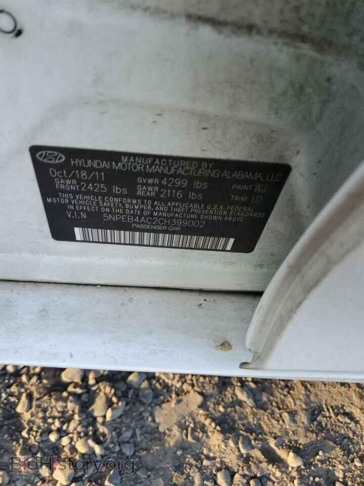 2012 HYUNDAI SONATA - VIN: 5NPEB4AC2CH399002 - Фото 12