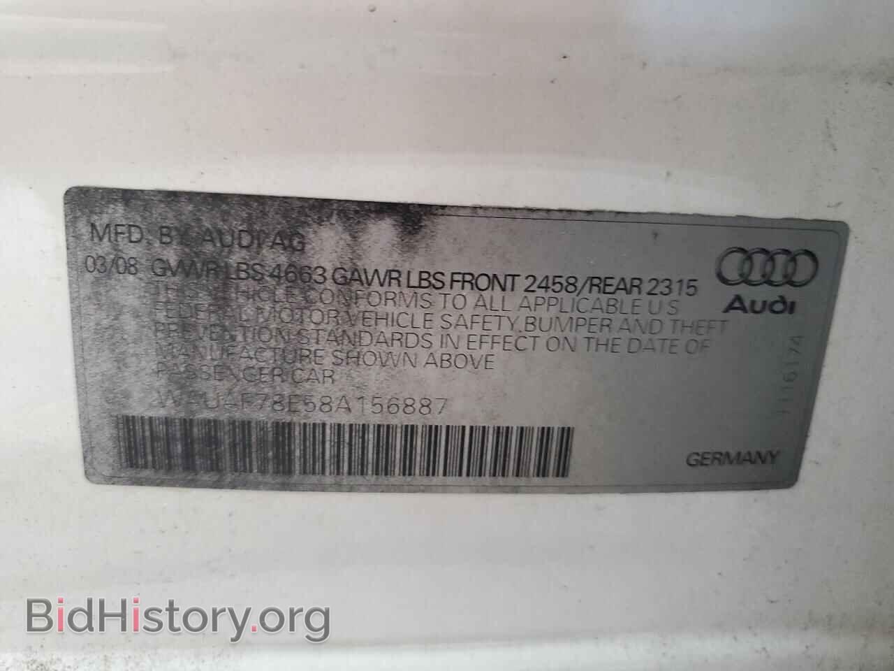 2008 AUDI A4 - VIN: WAUAF78E58A156887 - Фото 12