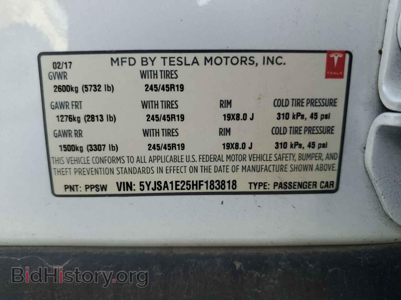 2017 TESLA MODEL S - VIN: 5YJSA1E25HF183818 - Photo 12