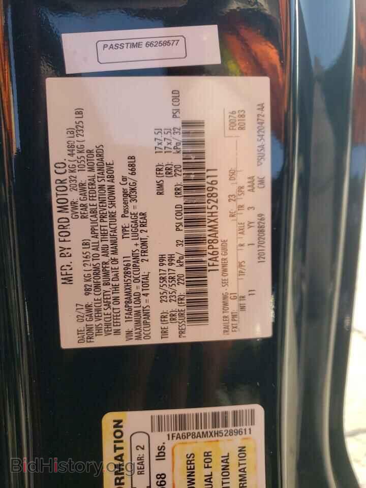 2017 FORD ALL Models - VIN: 1FA6P8AMXH5289611 - Фото 12
