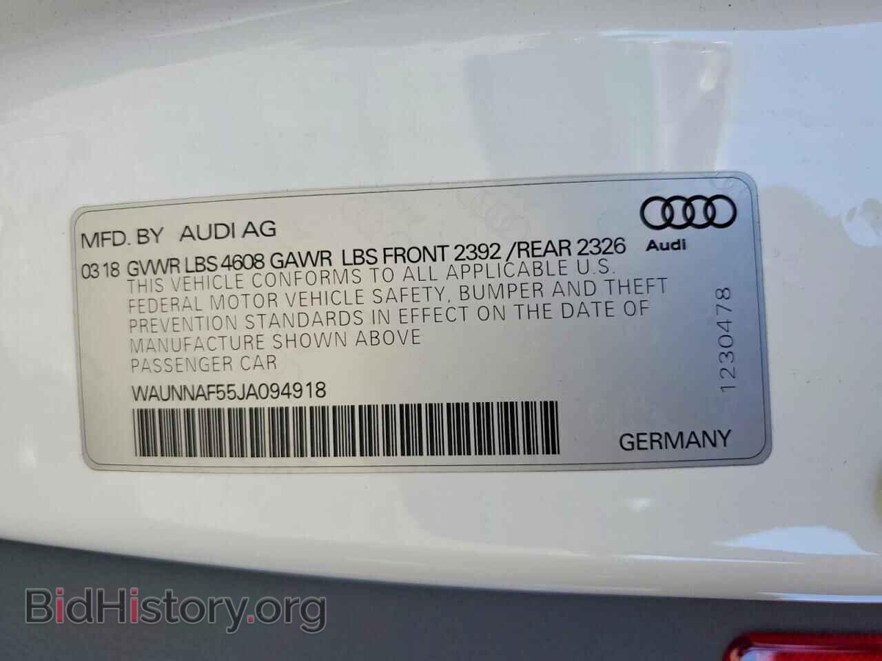 2018 AUDI A5 - VIN: WAUNNAF55JA094918 - Photo 12