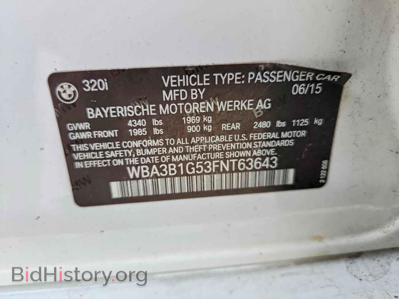 2015 BMW 3 SERIES - VIN: WBA3B1G53FNT63643 - Фото 12