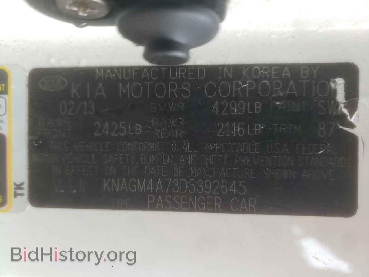 2013 KIA OPTIMA - VIN: KNAGM4A73D5392645 - Фото 10