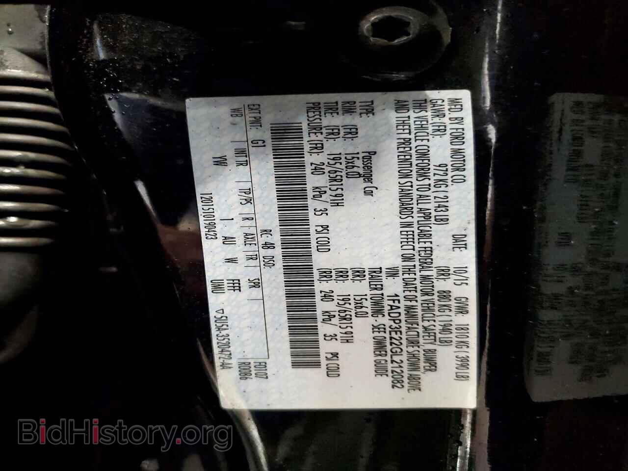 2016 FORD FOCUS - VIN: 1FADP3E22GL212082 - Фото 12