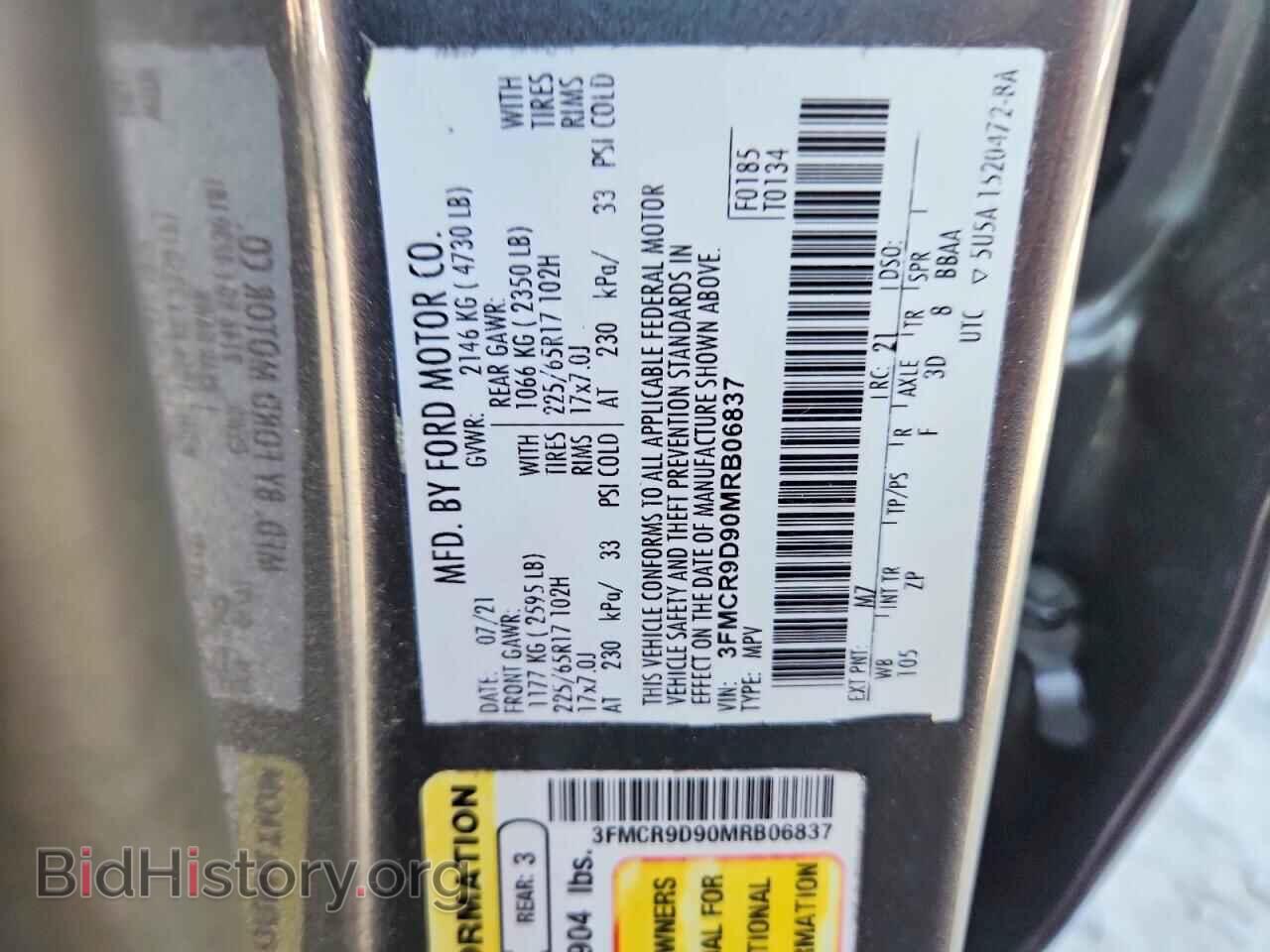 2021 FORD BRONCO - VIN: 3FMCR9D90MRB06837 - Photo 13