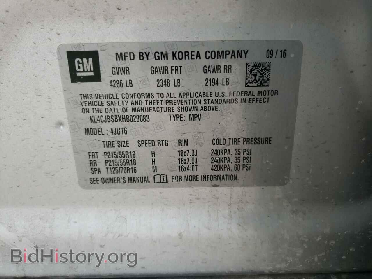 2017 BUICK ENCORE - VIN: KL4CJBSBXHB029083 - Фото 10