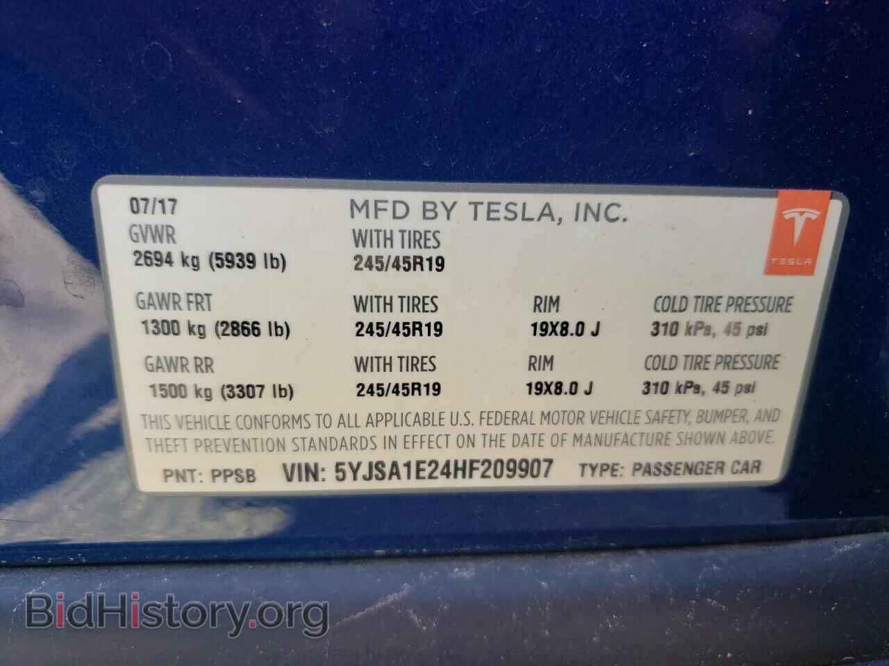 2017 TESLA MODEL S - VIN: 5YJSA1E24HF209907 - Photo 12