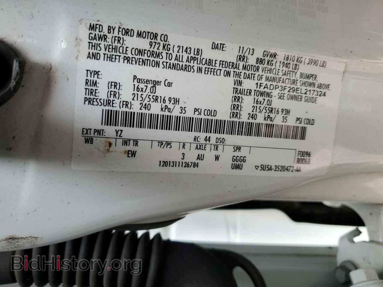 2014 FORD FOCUS - VIN: 1FADP3F29EL217324 - Фото 10