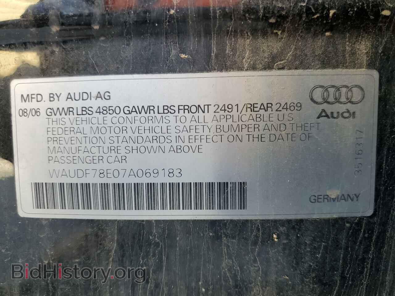 2007 AUDI A4 - VIN: WAUDF78E07A069183 - Фото 10