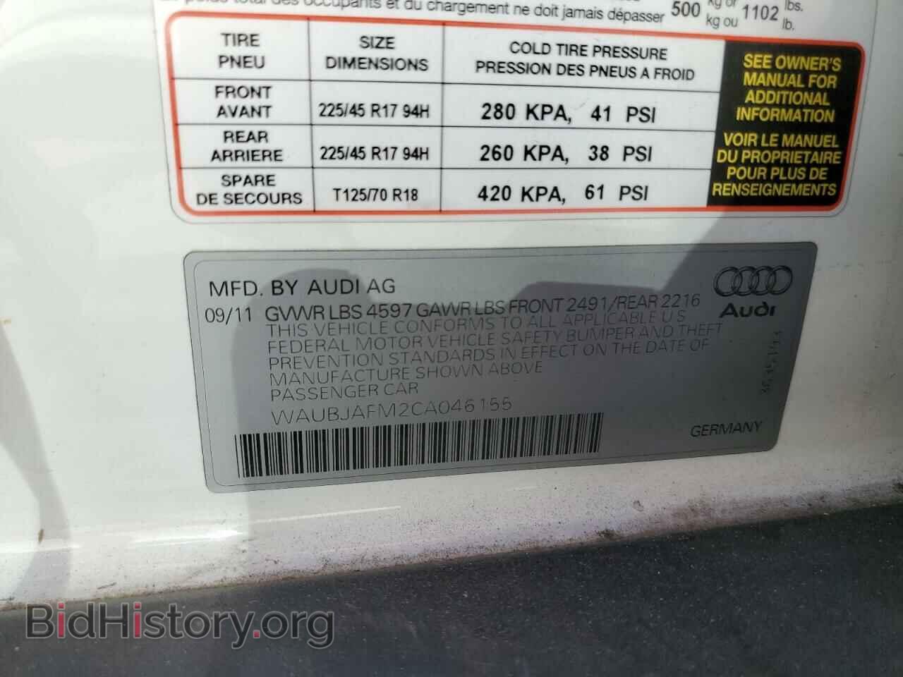 2012 AUDI A3 - VIN: WAUBJAFM2CA046155 - Photo 12