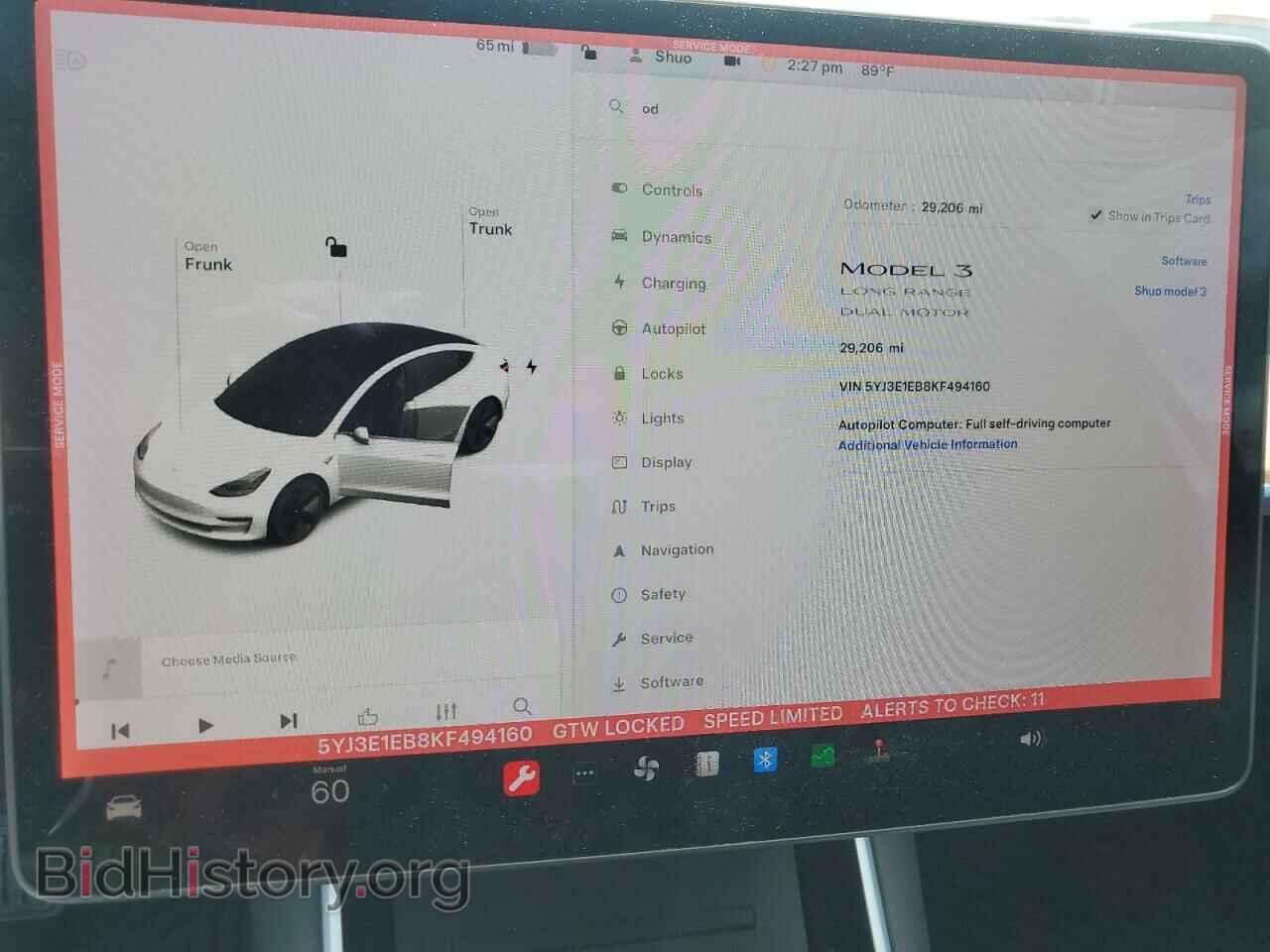 2019 TESLA MODEL 3 - VIN: 5YJ3E1EB8KF494160 - Фото 9