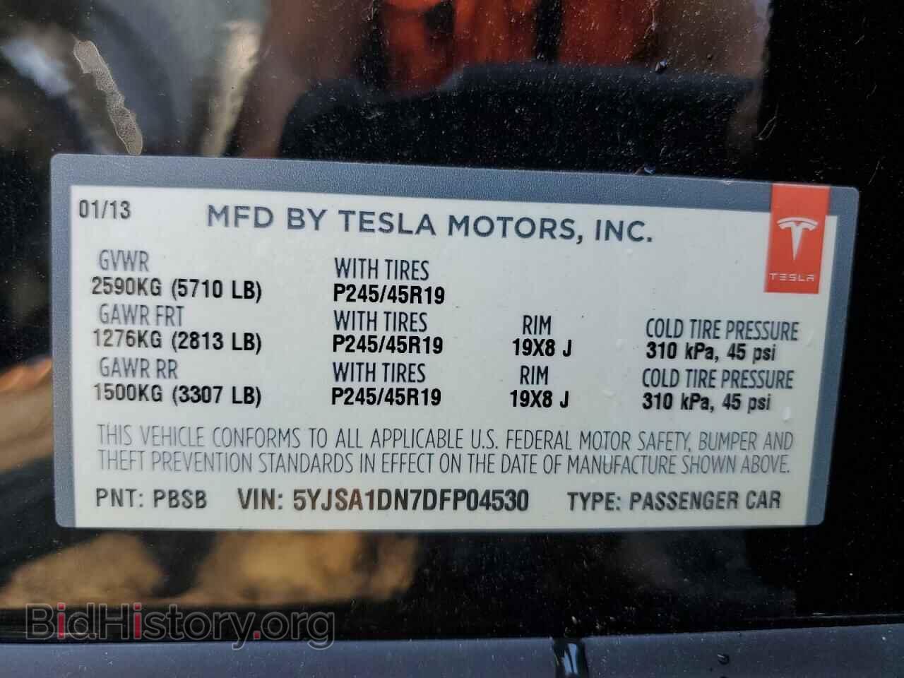 2013 TESLA MODEL S - VIN: 5YJSA1DN7DFP04530 - Photo 13
