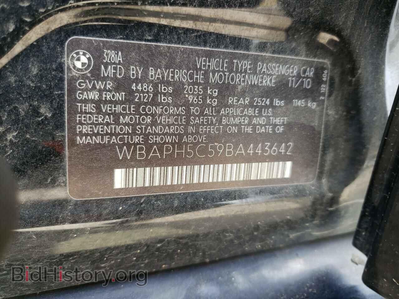 2011 BMW 3 SERIES - VIN: WBAPH5C59BA443642 - Фото 10
