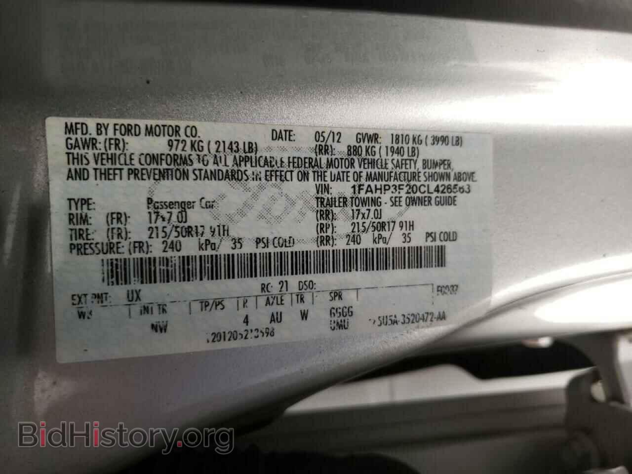 2012 FORD FOCUS - VIN: 1FAHP3F20CL426563 - Photo 10