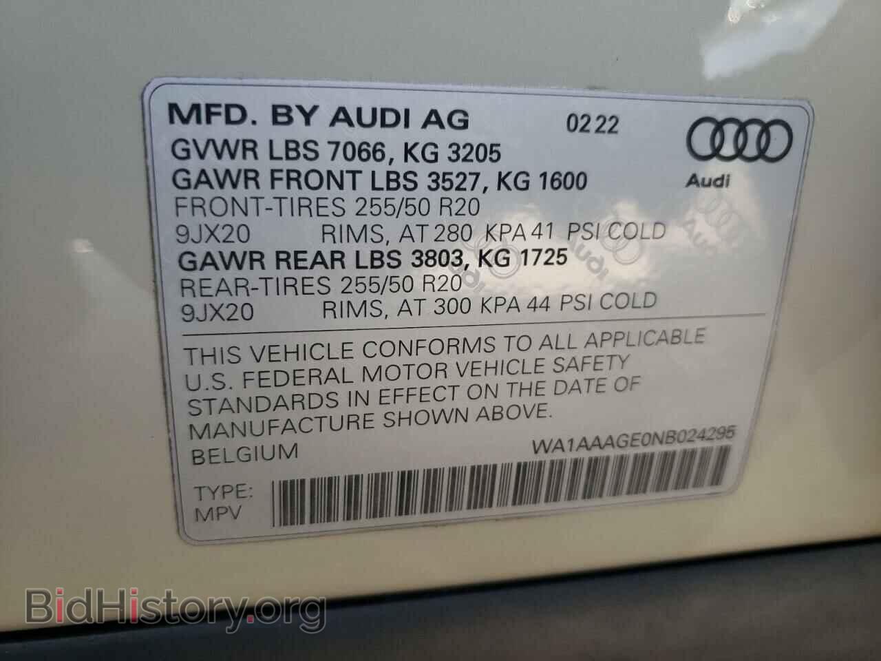 2022 AUDI E-TRON - VIN: WA1AAAGE0NB024295 - Фото 10