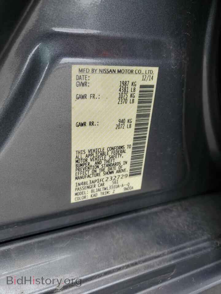 2015 NISSAN ALTIMA - VIN: 1N4BL3AP1FC232729 - Фото 12