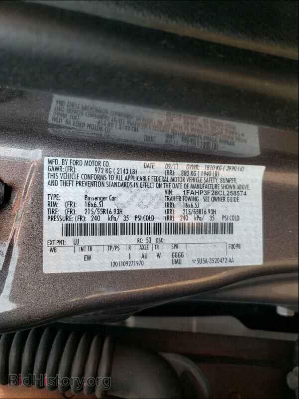 2012 FORD FOCUS - VIN: 1FAHP3F28CL258574 - Фото 10