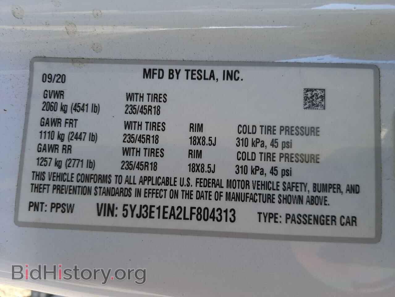2020 TESLA MODEL 3 - VIN: 5YJ3E1EA2LF804313 - Photo 10
