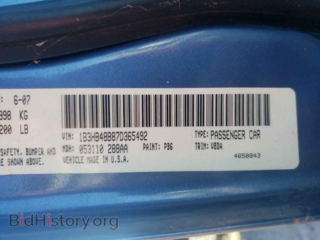 2007 DODGE CALIBER - VIN: 1B3HB48B87D365492 - Фото 10