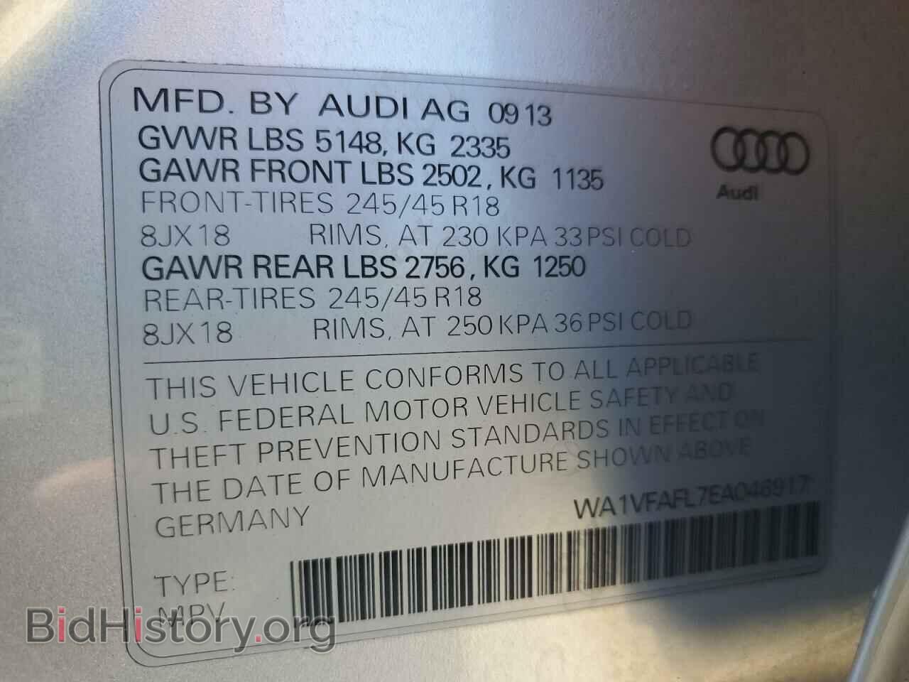 2014 AUDI A4 - VIN: WA1VFAFL7EA046917 - Фото 12