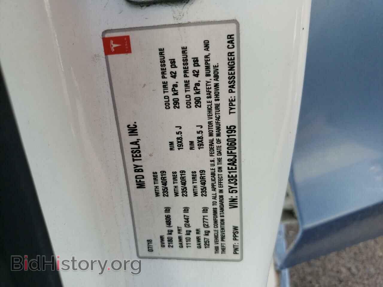 2018 TESLA MODEL 3 - VIN: 5YJ3E1EA8JF060195 - Photo 13