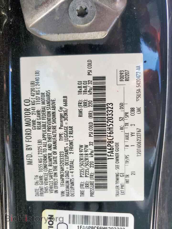 2017 FORD MUSTANG - VIN: 1FA6P8CF6H5203323 - Фото 12