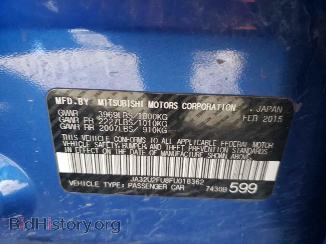 2015 MITSUBISHI LANCER - VIN: JA32U2FU8FU018362 - Фото 10