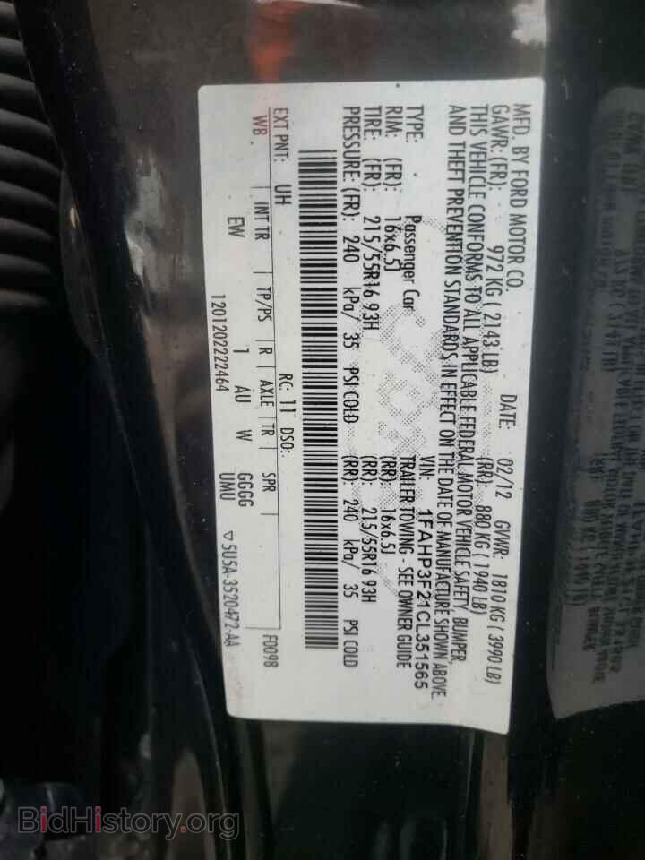 2012 FORD FOCUS - VIN: 1FAHP3F21CL351565 - Фото 10