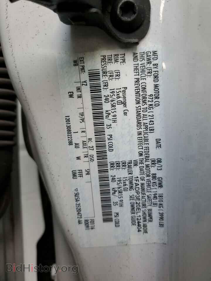 2014 FORD FOCUS - VIN: 1FADP3E20EL124404 - Фото 10