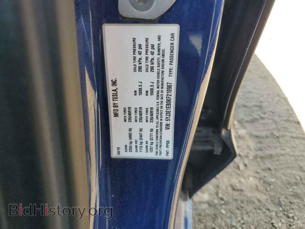 2019 TESLA MODEL 3 - VIN: 5YJ3E1EB0KF210987 - Фото 12