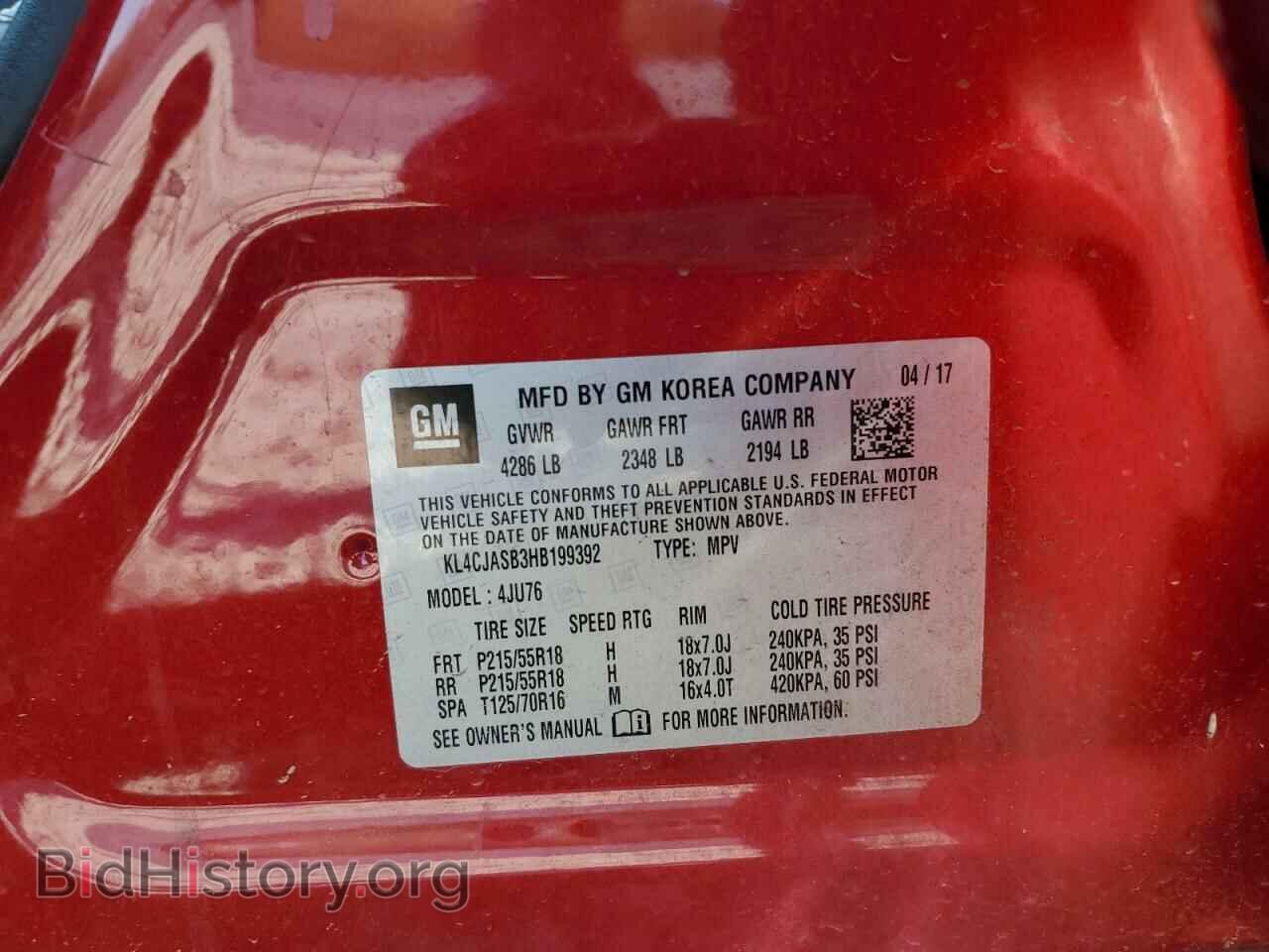 2017 BUICK ENCORE - VIN: KL4CJASB3HB199392 - Фото 10