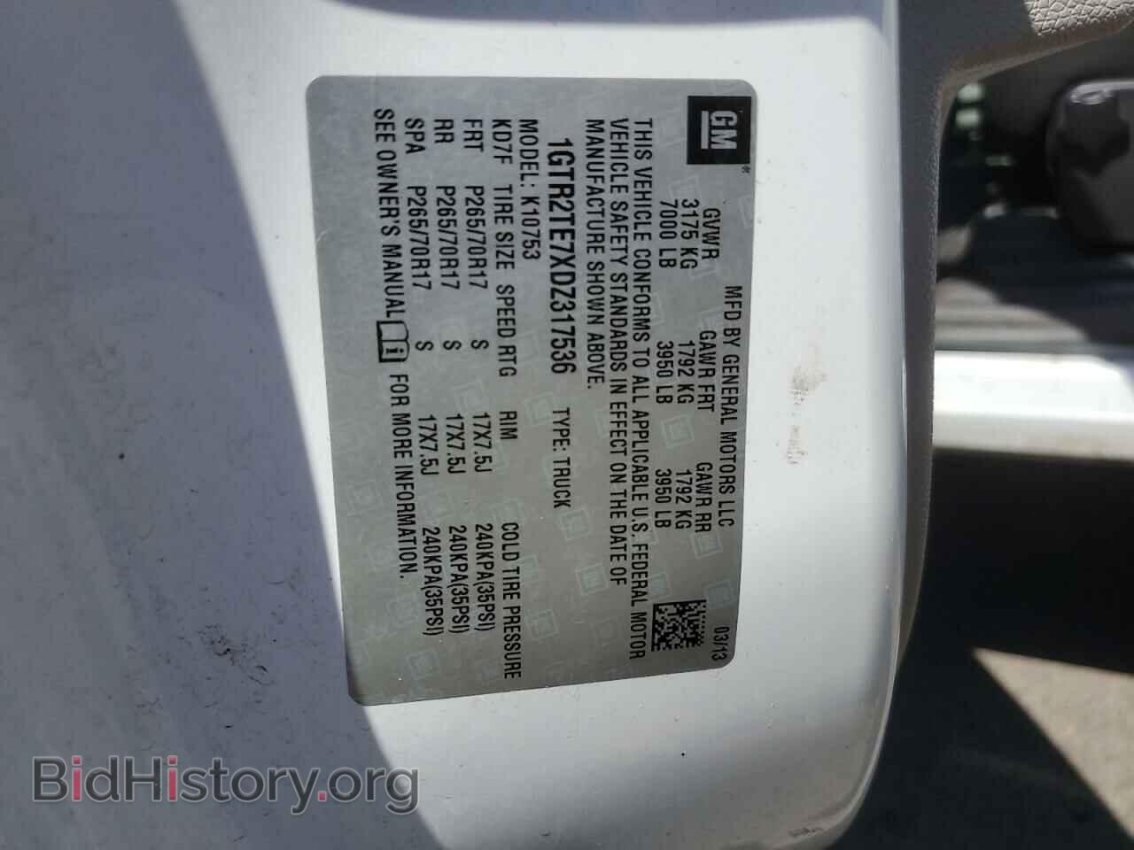 2013 GMC SIERRA - VIN: 1GTR2TE7XDZ317536 - Фото 12