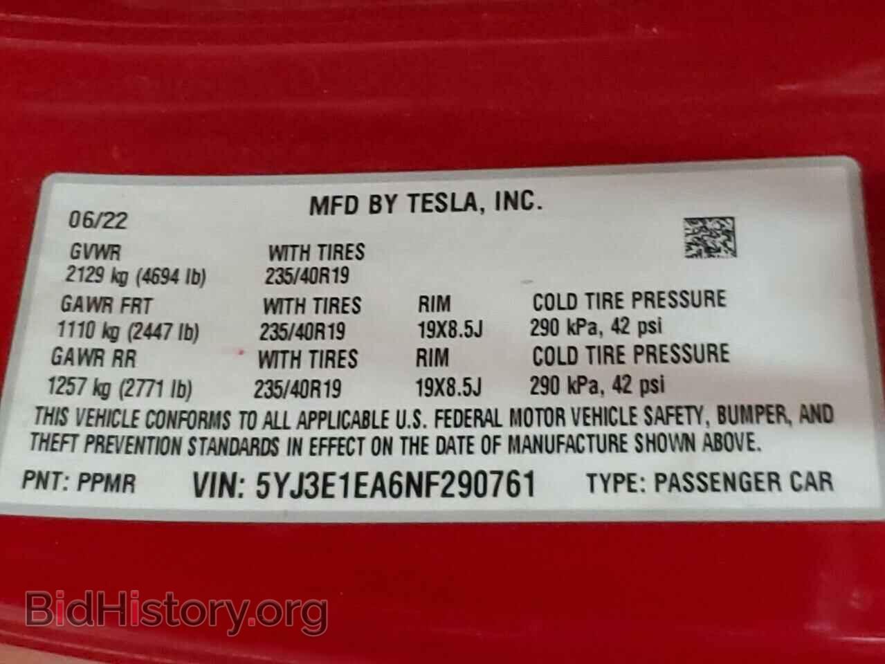 2022 TESLA MODEL 3 - VIN: 5YJ3E1EA6NF290761 - Фото 12