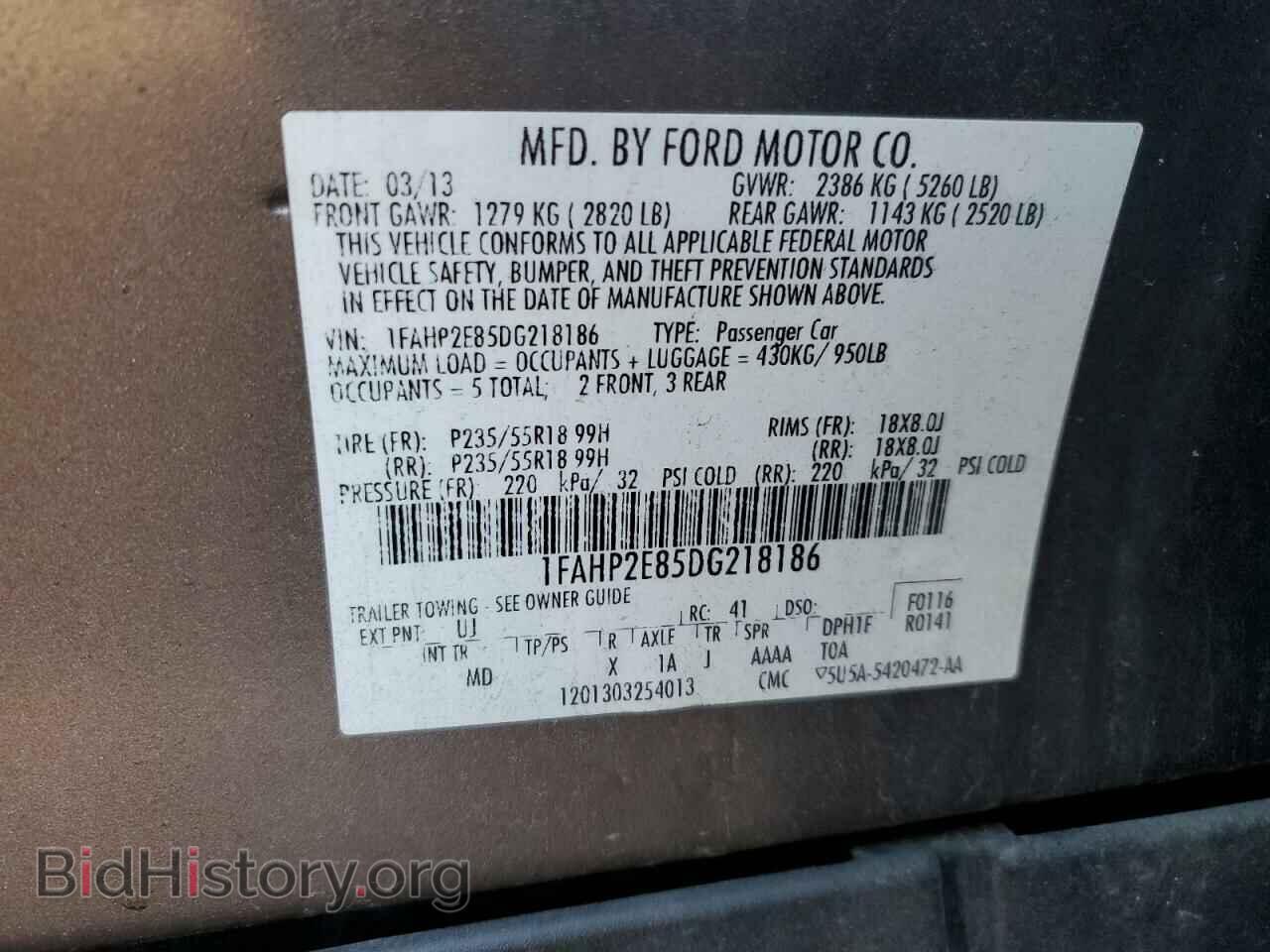 2013 FORD TAURUS - VIN: 1FAHP2E85DG218186 - Photo 10