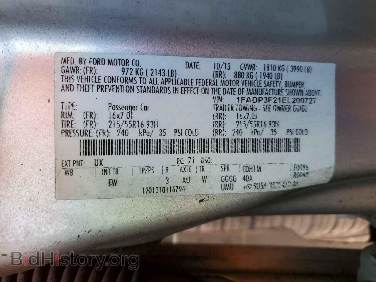 2014 FORD FOCUS - VIN: 1FADP3F21EL200727 - Photo 10