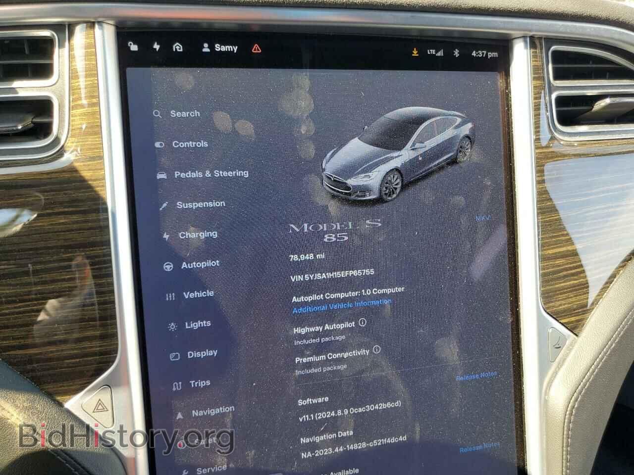 2014 TESLA MODEL S - VIN: 5YJSA1H15EFP65755 - Фото 9