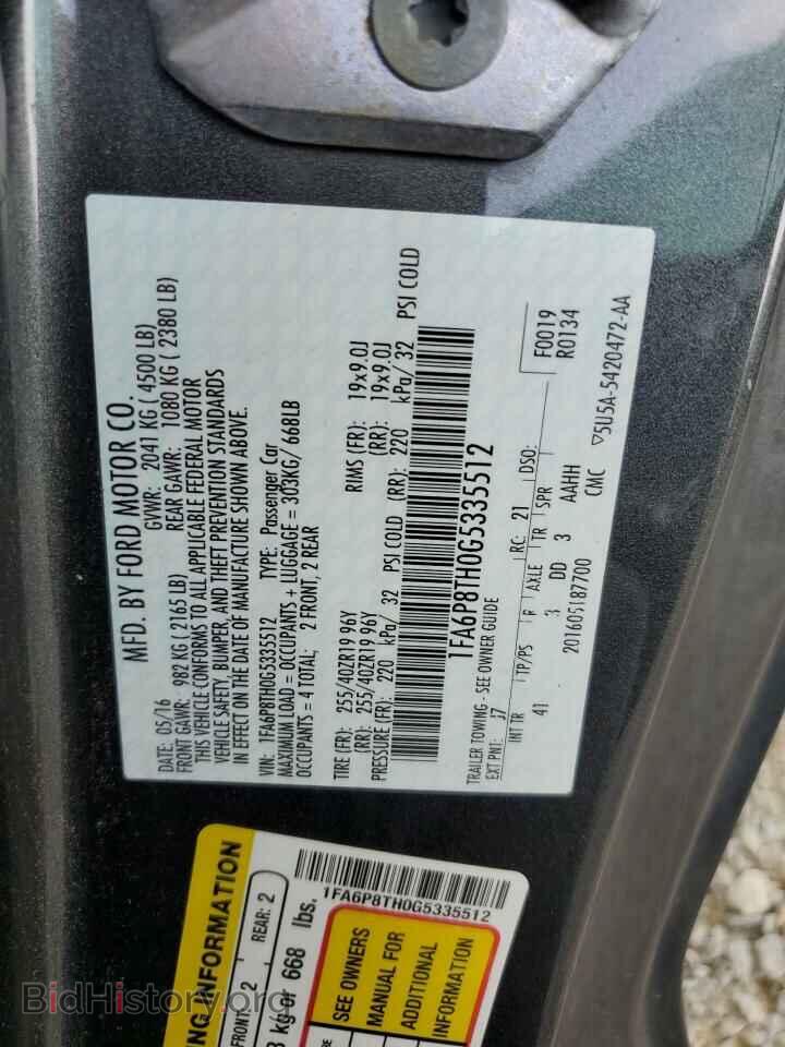 2016 FORD ALL Models - VIN: 1FA6P8TH0G5335512 - Фото 12