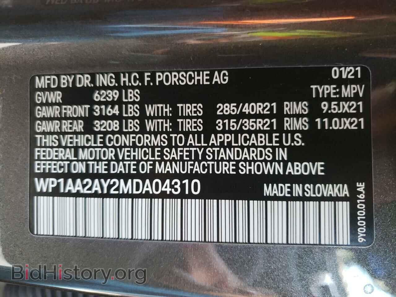 2021 PORSCHE CAYENNE - VIN: WP1AA2AY2MDA04310 - Photo 10