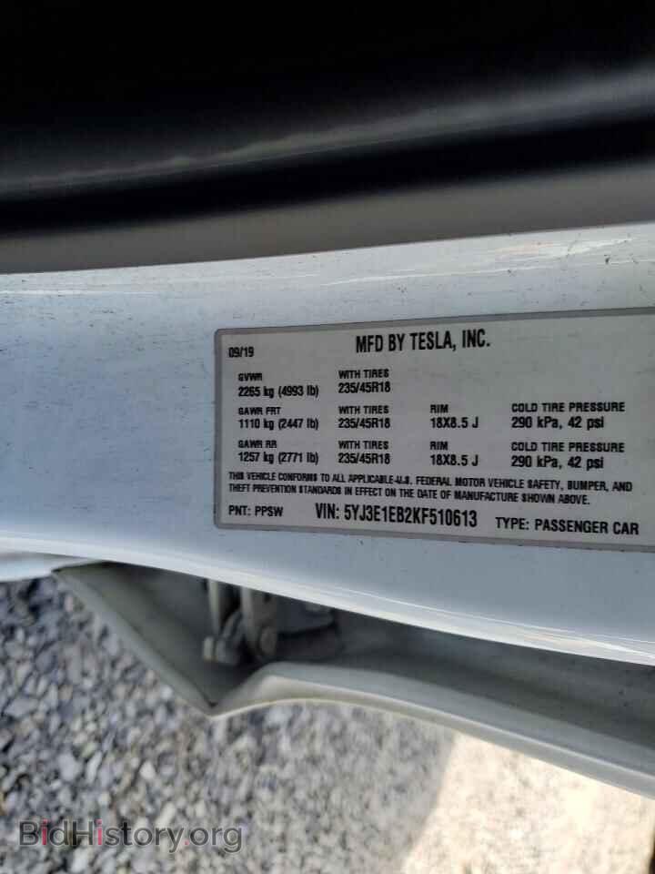 2019 TESLA MODEL 3 - VIN: 5YJ3E1EB2KF510613 - Photo 12