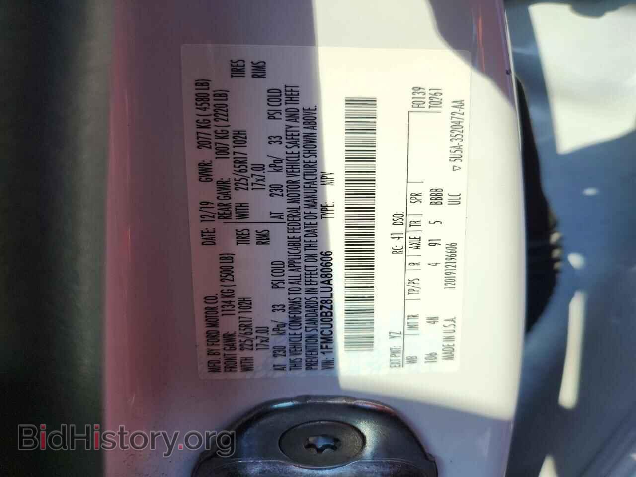 2020 FORD ESCAPE - VIN: 1FMCU0BZ8LUA80606 - Photo 13
