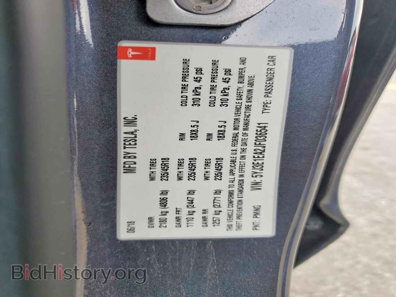 2018 TESLA MODEL 3 - VIN: 5YJ3E1EA2JF036541 - Photo 12