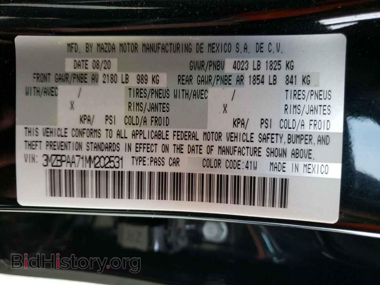 2021 MAZDA 3 - VIN: 3MZBPAA71MM202531 - Photo 10